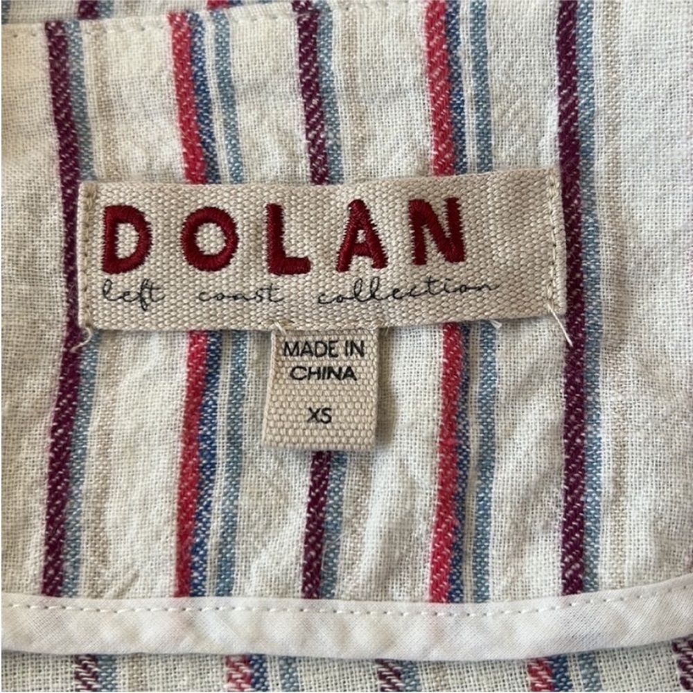 Anthropologie Dolan Linen Blend Striped Double Breasted Anna Blazer - Picture 8 of 14
